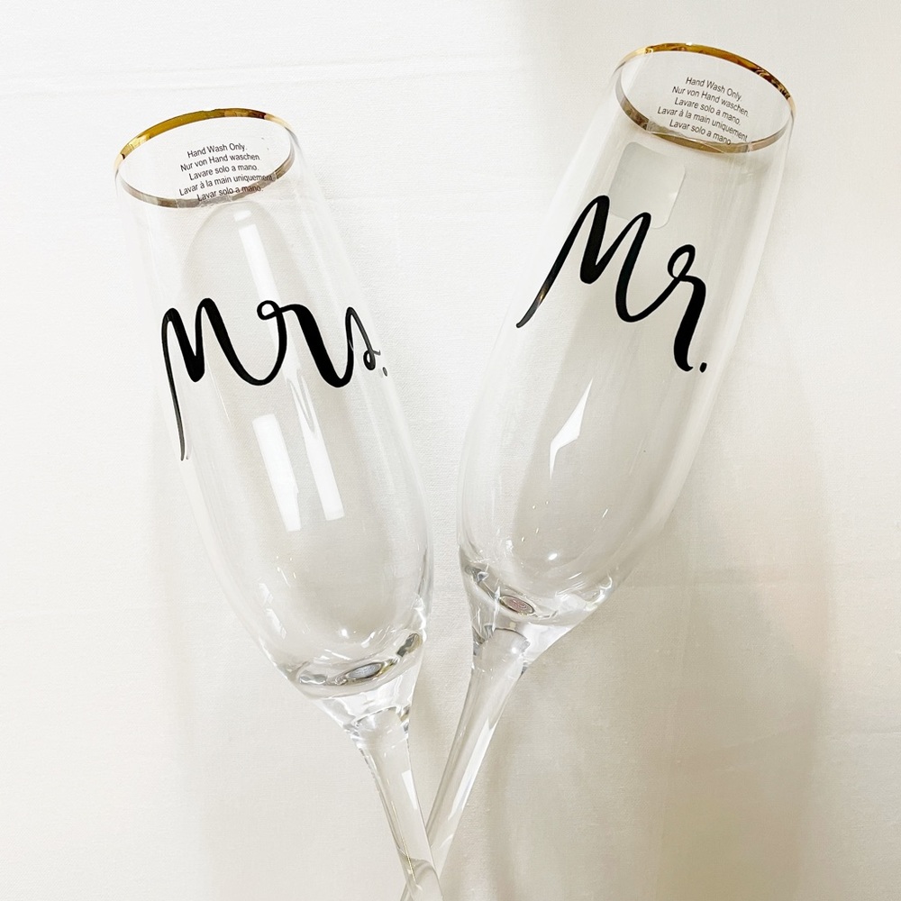 SET OF 2 KATE SPADE/LENOX BRIDAL PARTY FLUTES